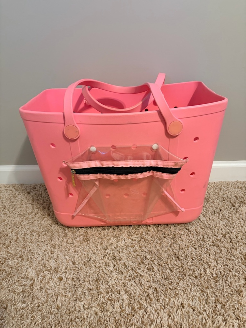 Simply Southern Pink Tote with Clear Front Pouch